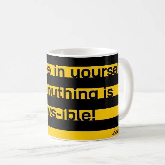 Funny Classic Bumble Bee Stripes Striptester Kaffeetasse (VorderseiteRechts)