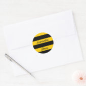 Funny Classic Bumble Bee Stripes Striptester Runder Aufkleber (Umschlag)