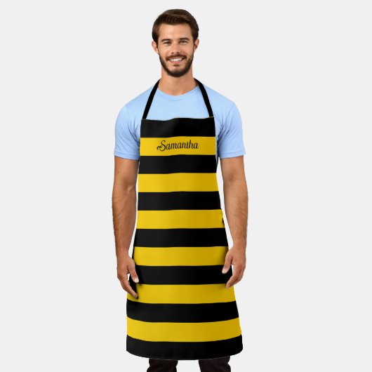 Funny Classic Bumble Bee Stripes Striptester Schürze (Getragen)