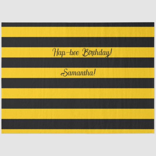 Funny Classic Bumble Bee Stripes Striptester Seidenpapier (Vorderseite)