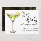 Funny Classic Martini Cocktail Foto Hochzeit Save The Date (Vorne/Hinten)