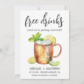 Funny Classic Moskau Mule Cocktail Foto Hochzeit Save The Date (Vorderseite)