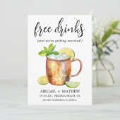 Funny Classic Moskau Mule Cocktail Foto Hochzeit Save The Date (Stehend Vorderseite)