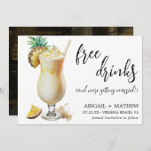 Funny Classic Pina Colada Cocktail Foto Hochzeit Save The Date (Vorne/Hinten)