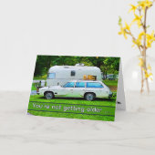 Funny Classic Retro Camper Happy Birthday Karte (Gelbe Blume)