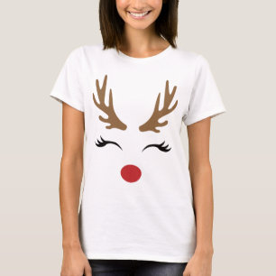 Funny Classic Weihnachts-Rentier-Gesicht T-Shirt