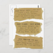 Funny Classifieds 8 Pk. Postkarten (Vorne/Hinten)