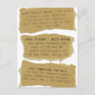 Funny Classifieds 8 Pk. Postkarten