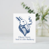 Funny Classy Rabbit Smoking Cigar Postkarte (Stehend Vorderseite)