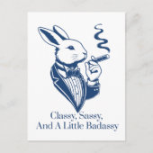 Funny Classy Rabbit Smoking Cigar Postkarte (Vorderseite)
