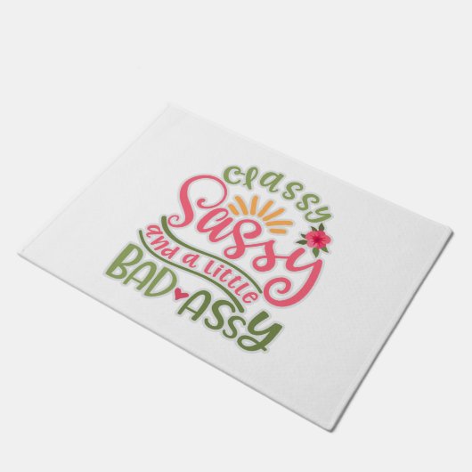 Funny Classy Sassy und ein wenig schlechte Assy Sa Fußmatte (Schrägansicht)