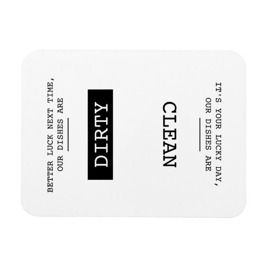 Funny Clean Dirty reversibler Geschirrspüler Zeich Magnet (Horizontal)