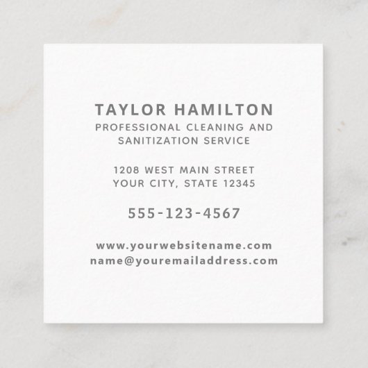 Funny Cleaning Service Germaphobes Unite Quadratische Visitenkarte (Rückseite)