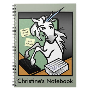 FUNNY CLERICAL UNICORN PERSONALISIERT NOTEBOOK NOTIZBLOCK