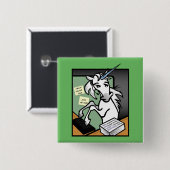 FUNNY CLERICAL UNICORN SQUARE BUTTON BACK BUTTON (Vorne & Hinten)