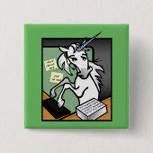 FUNNY CLERICAL UNICORN SQUARE BUTTON BACK BUTTON (Vorderseite)