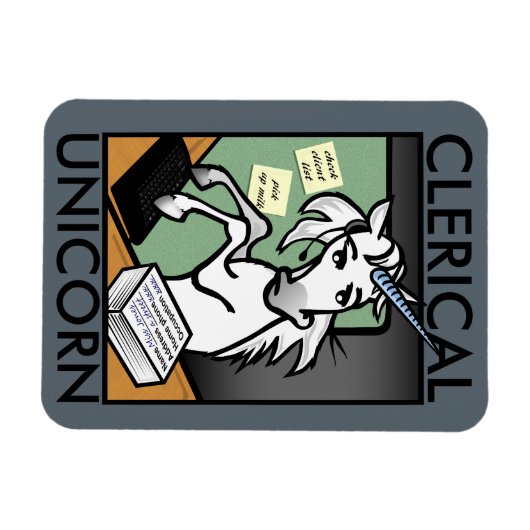FUNNY CLERICAL UNICORN VERTICAL FOTO MAGNET (Horizontal)