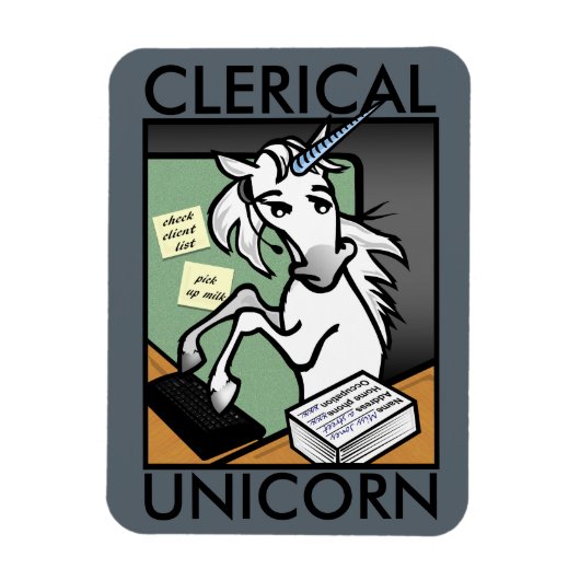 FUNNY CLERICAL UNICORN VERTICAL FOTO MAGNET (Vertikal)