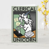 FUNNY CLERICAL UNICORN VERTICAL GREETCAL CARD KARTE (Gelbe Blume)