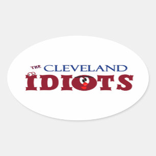 Funny Cleveland Idiots Baseball Sports Ovaler Aufkleber