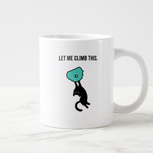 Funny Climbing Cat Catches Climbing Hold Jumbo-Tasse