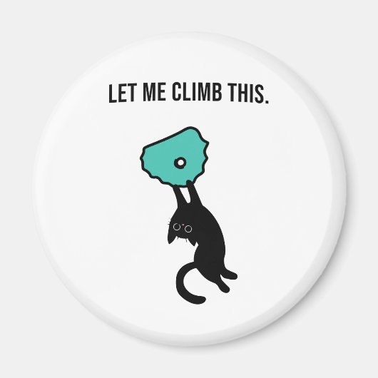 Funny Climbing Cat Catches Climbing Hold Magnet (Vorne)