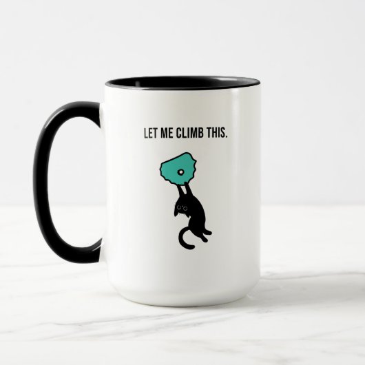 Funny Climbing Cat Catches Climbing Hold Tasse (Links)