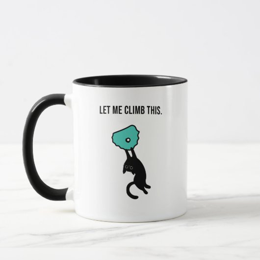 Funny Climbing Cat Catches Climbing Hold Tasse (Links)