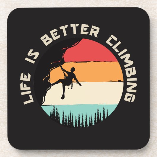 Funny Climbing Getränkeuntersetzer (Vorderseite)