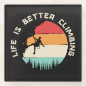 Funny Climbing Glasuntersetzer (Vorderseite)