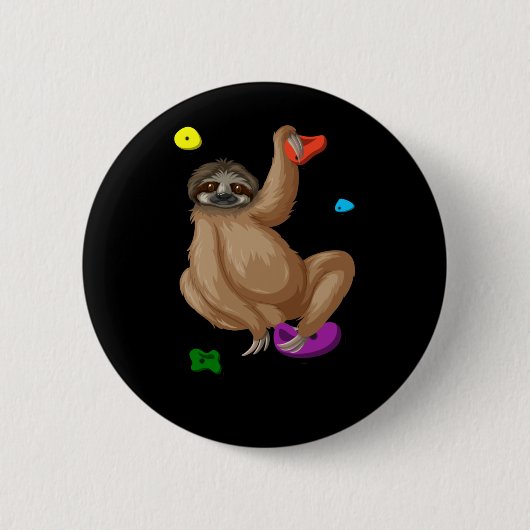Funny Climbing Klettersteig Lazy Bouldering Button (Vorderseite)