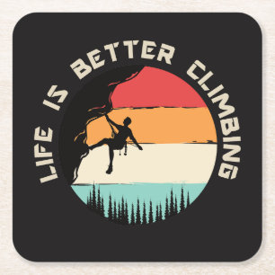 Funny Climbing Rechteckiger Pappuntersetzer