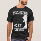 Funny Climbing Zombie Escape Rock Klettern T-Shirt (Vorderseite)