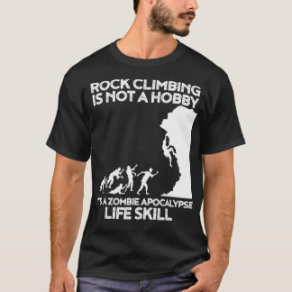 Funny Climbing Zombie Escape Rock Klettern T-Shirt