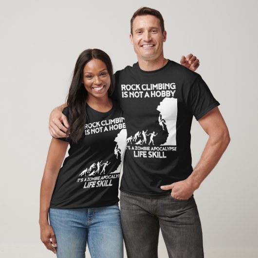 Funny Climbing Zombie Escape Rock Klettern T-Shirt (Unisex)