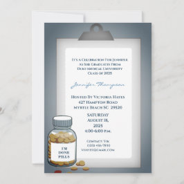 Funny Clipboard Medical Graduation Party Einladung