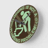 Funny Clogger Clogging Green Runde Wanduhr (Winkel)
