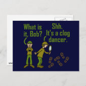 Funny Clogger Fußstapfen Cartoon Postkarte (Vorne/Hinten)