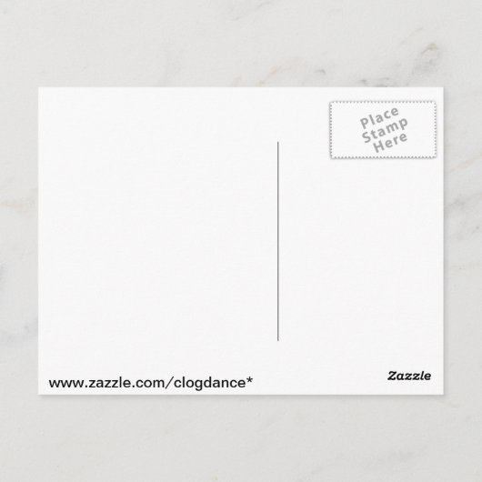 Funny Clogger Fußstapfen Cartoon Postkarte (Rückseite)