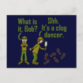 Funny Clogger Fußstapfen Cartoon Postkarte (Vorderseite)