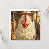 Funny Close Up of Impasto Chicken Blank Karte (Vorderseite/Rückseite Beispiel)