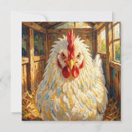 Funny Close Up of Impasto Chicken Blank Karte