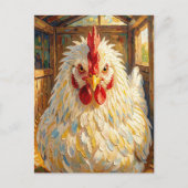 Funny Close Up of Impasto Chicken | Saying Hi Postkarte (Vorderseite)