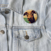Funny Closeup of a Natural Doberman Dog Button (Beispiel)