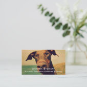 Funny Closeup of a Natural Doberman Dog Visitenkarte (Stehend Vorderseite)