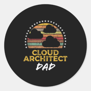 Funny Cloud Architecture Vater, Tech Zitat aus dem Runder Aufkleber
