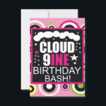 Funny Cloud Nine Cosmic Birthday Party Invitation Einladung<br><div class="desc">Funny Cloud Nine Birthday Invitation. Great Invitation for a Celestial Birthday party. Design features Moon and Stars Themes with Cosmic and Galaxy elements.</div>