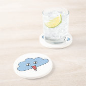 Funny Cloud Sandstein Untersetzer (Seite)