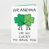 Funny Clover St Patrick's Day Großmutter Geburtsta Dankeskarte (Vorderseite)