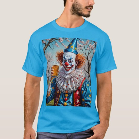 Funny Clown Drink Bier Bar T-Shirt (Vorderseite)